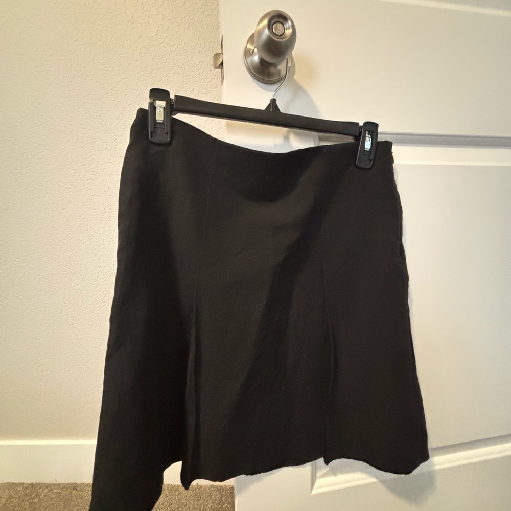 Vince Black Asymmetrical A-Line Skirt